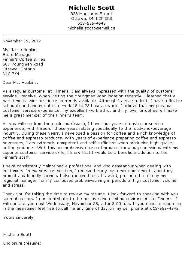 A general cover letter template